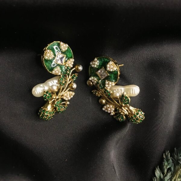 Green Turkish Pearl Ear-Ring
